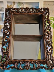 Vintage Syroco Wood Mirrored Shelf