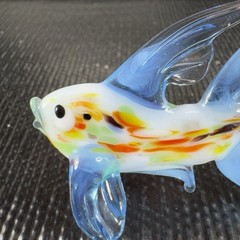 Venetian Art Glass Hand Blown Fish Hand Made Italian Glass Delicate Figurine VTG