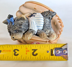 NY Yankees Figurine Hamilton Collection Furry Best Yankees Fans Yorkie Dog