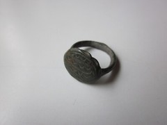 very rare ancient Viking engraved massive bronze ring with runes. IX – X AD.