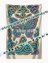 Celtic Butterfly Knot Tapestry 3D relief look Wall Art nature 39X59 in