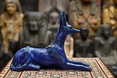Lapis Lazuli Anubis Statue Ancient Egyptian Antiques God Sculpture Figurine