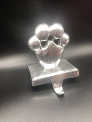 Adorable Cast Aluminum Dog Paw Christmas Stocking Or Leash Holder