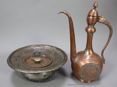 Antique islamic Engraved copper Ewer Pitcher Basin set from Afghanistan No:16/G