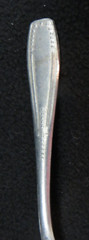 Vintage 1960 Miniature Child Play Jelly Spoon Stainless Beaded Flat Switzerland