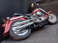 UNTESTED New Bright 9.6V R/C Red Harley Davidson Fat Boy Motorcycle AS IS PARTS