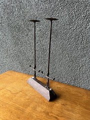 Candle Holder Candelabra Abstract Sculpture Metal Art Modernist Mid Century Mcm