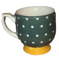 Footed Large Mug PIONEER WOMAN From my Frontier to Yours Polka Dot Green Fun