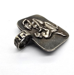 Ancient Roman Erotic Silver Pendant Rare Classical Couple Relief Artifact