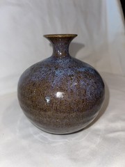 Vintage Pottery Vase Signed Purple Beautiful ￼