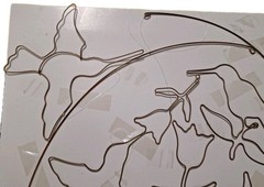 New Vtg Folk Art Free-form Brass Wire Art Hummingbirds Flowers Mobile 1990’s