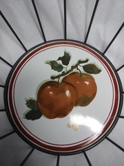 Hallmark Jan Karon Apples & Butterfly Metal Wire Basket With Ceramic Bottom 10″