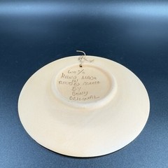 Hand Made Pottery Rhodes Greece Round Dish Plate Dish Bony Original Ceramics VTG