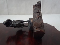 End of The Trail Wooden Plaque Folk Art Native American Warrior on Horse Vintage