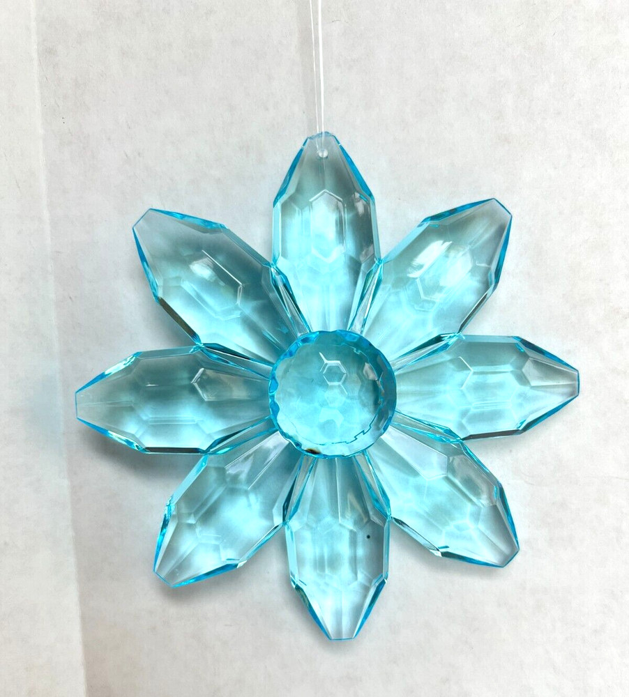 Ganz Crystal Expressions Acrylic Sweet Bloom FLOWER Suncatcher BLUE 4 3/4″
