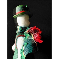 Vintage 2000 Lenox Shamrock Snowman Collectable Figurine Tall Pencil Figure