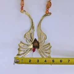 Vintage Homco Brass & Wood Butterfly Wall Art Decor MCM Home Decor