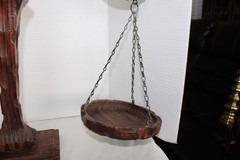 Hand-Carved Wooden Scales of Justice Balance Scale | Rustic Folk Art Decor