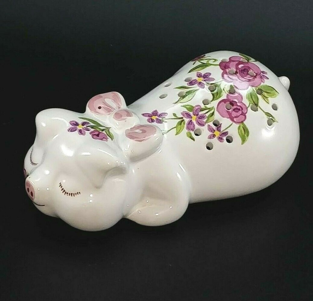VTG Avon Ceramarte Brazil Floral Pomander Drawer Sachet Pig Shaker Potpourri