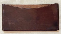 Vintage Brown Leather Embossed Crests Monogrammed Bill Carrier