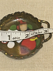 Art Enamel Millefiori on Copper Multicolor Miniature Trinket Tray Signed