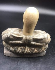 Chorlite Stone Rare Old Bactrain Male Compsite Idol Statue With Wild Animal Gurd