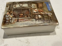 Vintage Porcelain Trinket Box w/Dish Darby & Joan Lancaster Ltd English Ware
