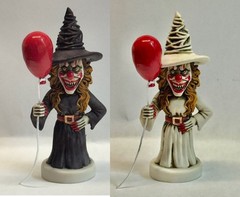 Neil Eyre Designs Halloween Horror Wicked Witch Clown Red Balloon Ver 1 WHITE