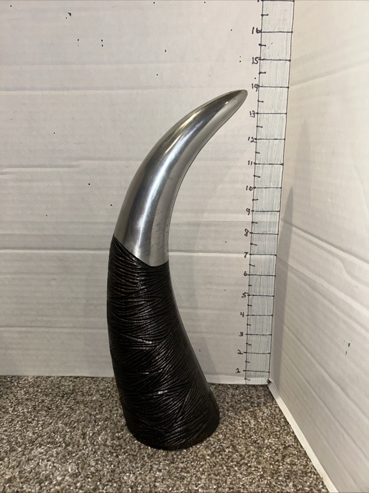 Stainless & Copper ? Faux Bull / Cow Horn Rustic Home Decor, Display 14″