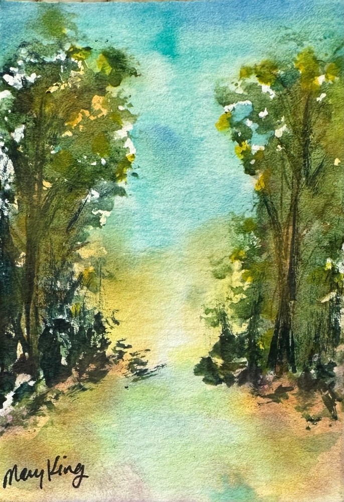 Original Watercolor ACEO Painting by Mary King – Beautiful Trees