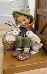 Hummel Goebel Bookends Vintage Western Germany Barnyard Hero Chick Girl Set of 2