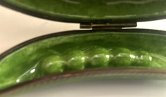 LIMOGE PEAPOD TRINKET BOX AF 4” Peint Main Signed France Vegetable