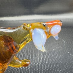 Venetian Art Glass Hand Blown Tiger Cat Hand Made Italian Glass Figurine Figure