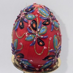 SIGNED Nannette Fenn “Eggs”traordinaire Designs Floral Faberge Inspired Egg USA