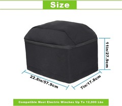 Winch Cover,Heavy Duty UV-resistant Waterproof Winch Protective Cover with Dr…