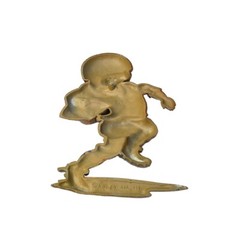 Vintage 1976 HOMCO Cast Metal Maroon Team Football Player Hanging Wall Plaque US