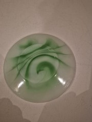 Vtg Akro Agate Dish Saucer Multi Color
