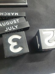 Harley Davidson Hallmark Calendar Ceramic Wooden Black and Silver HD Motorcycle