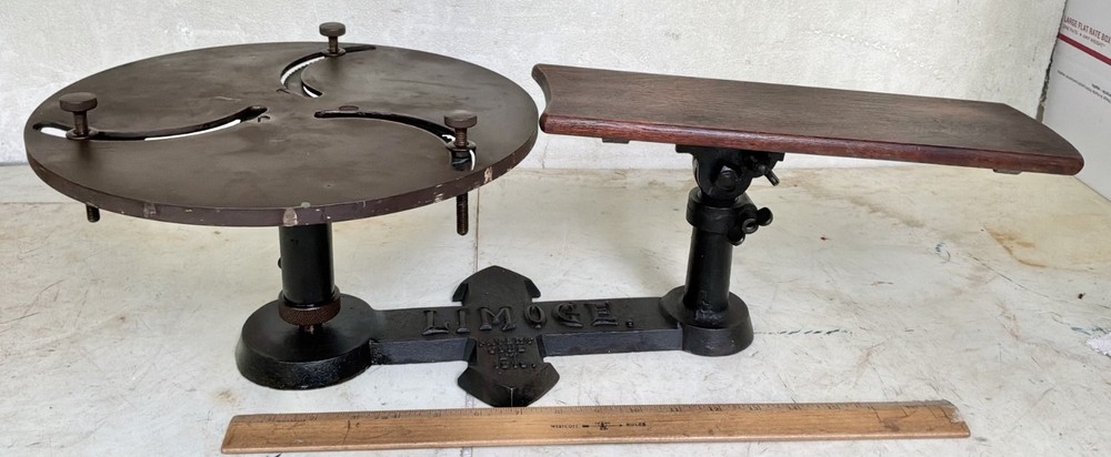 RARE antique ~1916 LIMOGE Factory Worker ARTIST ARMREST old Detailing APPARATUS~