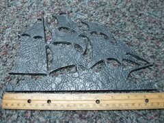 Nautical Wall Decor Cast aluminum 3 Mast Ship – 9 3/4″ x 6 ” – Schooner – Black