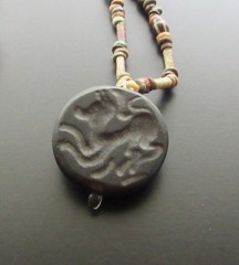 NILE Ancient Egyptian/ Near Eastern Seal Amulet Mummy Bead Necklace ca 600 BC