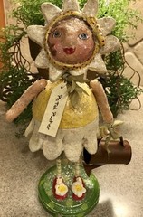 Penny McAllister 2007 Folk Art “Petal Pusher” Paper-Mache Bobblehead Figure
