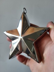 Modernist Metal Star Decor • Handcrafted Heavy Object • German Vintage Design