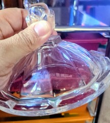 Vintage Lead Crystal Glass Lidded Candy Dish/Comport Diamond Pattern.
