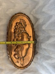 Vintage Copper Mold with Hanger 12 x 6 in Fruit Pattern