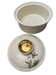 Vintage Crown Staffordshire Round Tureen Bowl Pheasants Grouse Bird Unbranded