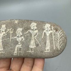 Scarce Long Late Sumerian Civilization Royal Scene Engraved Stone
