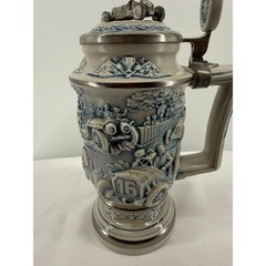 Vintage Racing Car Stein Beer Mug Avon 1989 Brazil Race Car Collectible Lidded