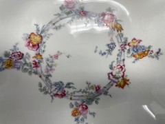 Malbec Limoges Porcelain Floral & Gold Rim White Bowl ~1800s Sevres Design