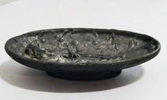 Vintage Naughty Risque Woman Double Sided Trinket Tray Dish Cast Aluminum